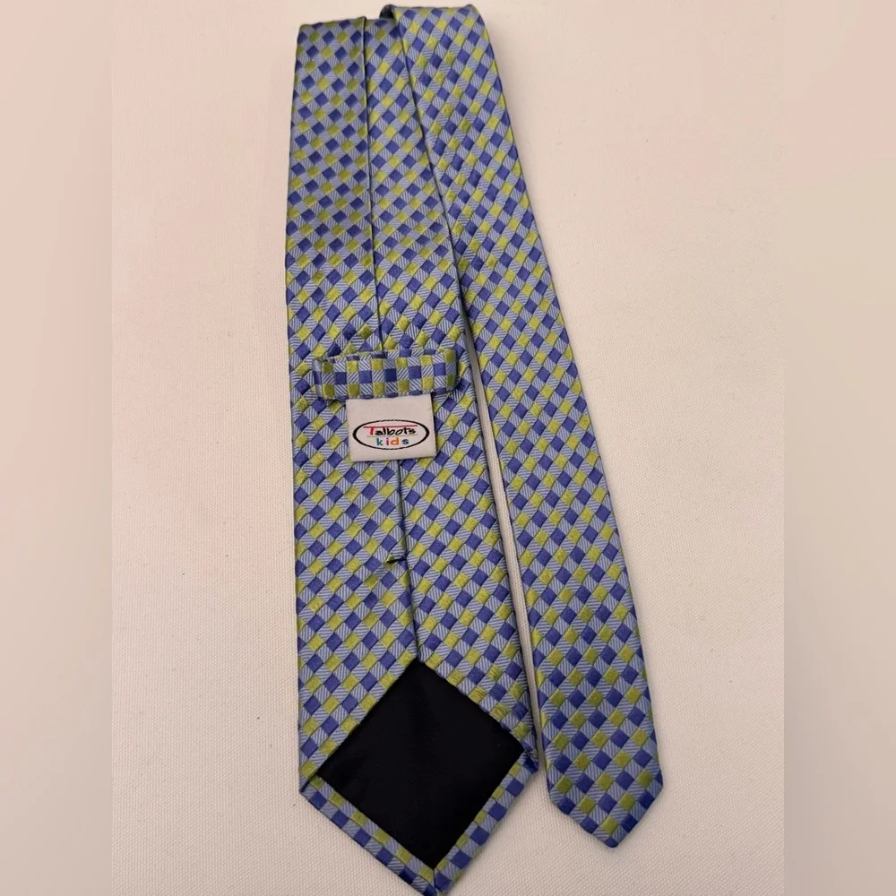 Talbots Blue and Green Checkered Kids Tie